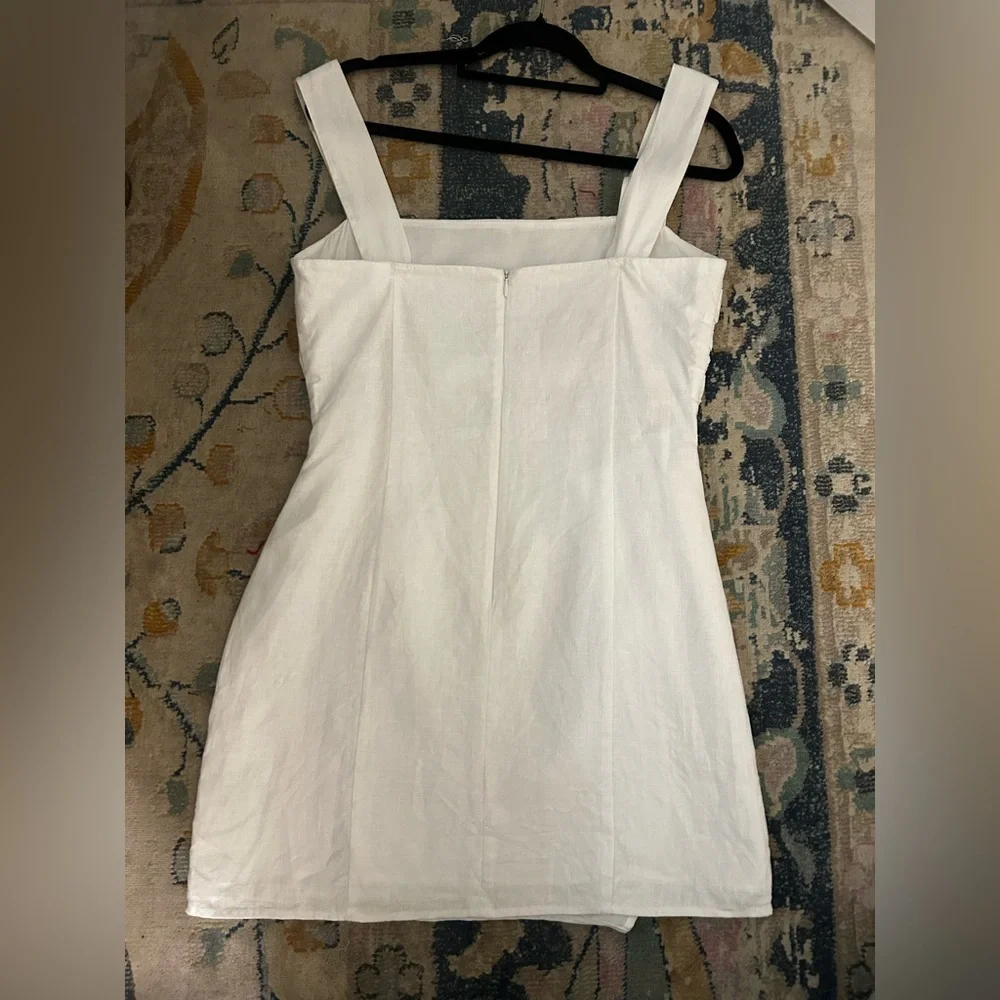 Reformation Kerrigan Linen Dress - White - Size 8 - Picture 3 of 11